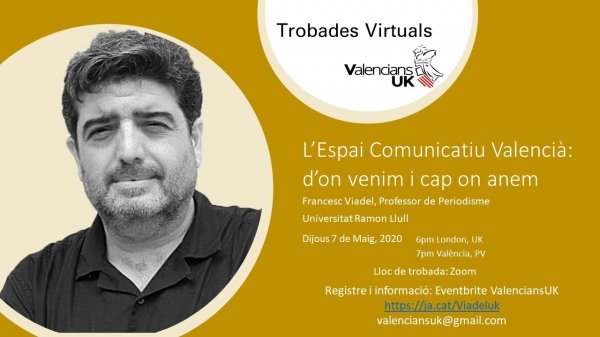 ValenciansUK trobada digital amb l'escriptor i periodista Francesc Viadel